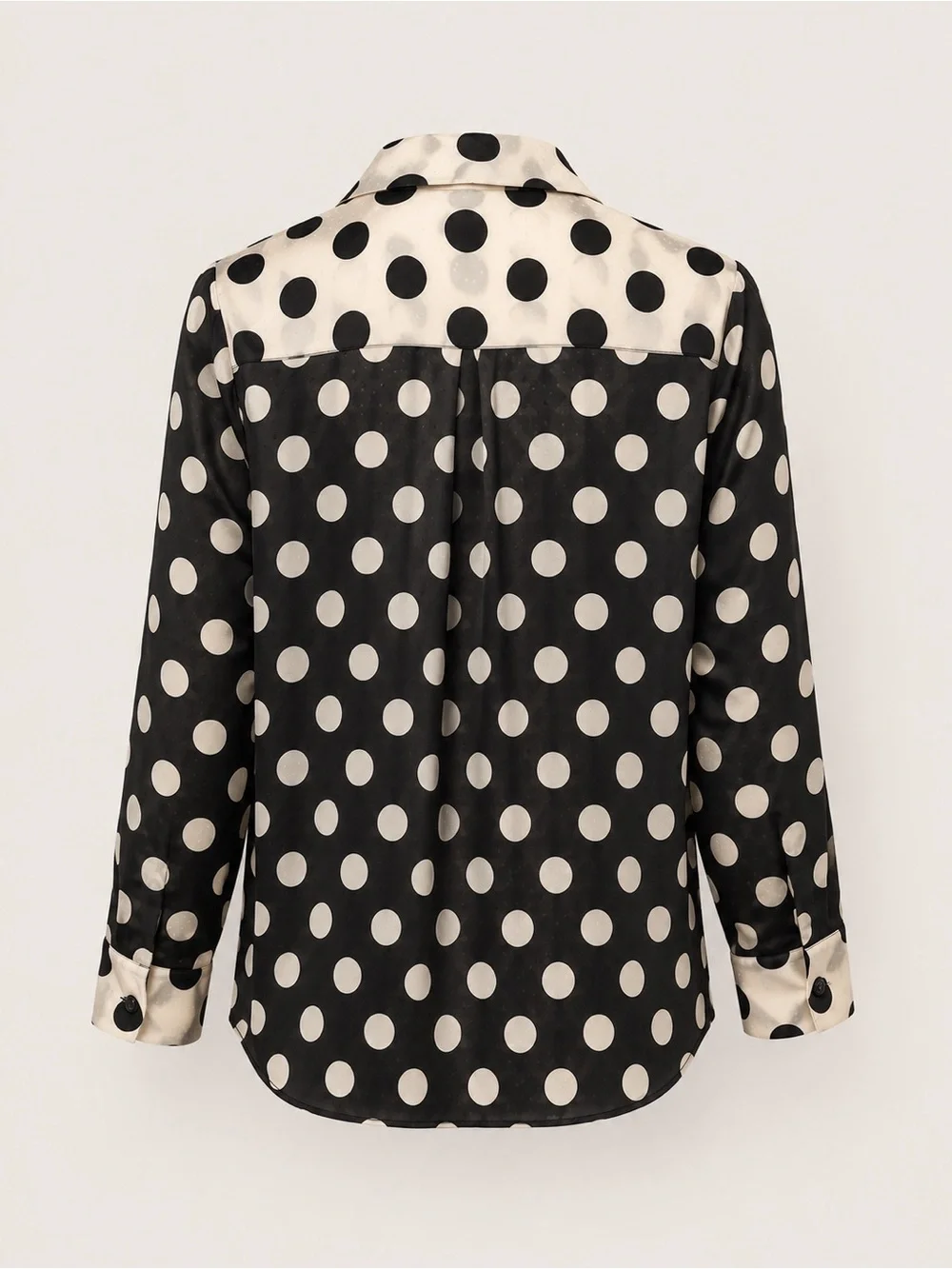 Chico’s Size 1 Black Polka Dot Embroidered Button-Up Blouse Medium